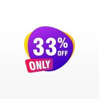 33 discount, Sales Vector badges for Labels, , Stickers, Banners, Tags, Web Stickers, New offer. Discount origami sign banner.