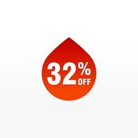 32 discount, Sales Vector badges for Labels, , Stickers, Banners, Tags, Web Stickers, New offer. Discount origami sign banner.