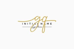 Initial GQ signature logo template vector. Hand drawn Calligraphy lettering Vector illustration.