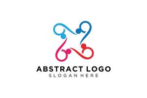 colección de logotipos de personas y familias abstractas vectoriales, iconos de personas, plantilla de logotipo de salud, símbolo de cuidado. vector