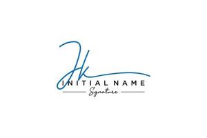 Initial JK signature logo template vector. Hand drawn Calligraphy lettering Vector illustration.