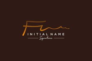 Initial FR signature logo template vector. Hand drawn Calligraphy lettering Vector illustration.