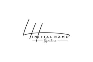 Initial LH signature logo template vector. Hand drawn Calligraphy lettering Vector illustration.