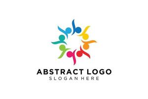 colección de logotipos de personas y familias abstractas vectoriales, iconos de personas, plantilla de logotipo de salud, símbolo de cuidado. vector