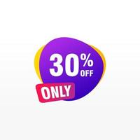 30 discount, Sales Vector badges for Labels, , Stickers, Banners, Tags, Web Stickers, New offer. Discount origami sign banner.