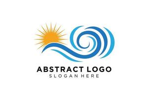 diseño de icono y símbolo de logotipo de salpicadura de onda de agua abstracta. vector