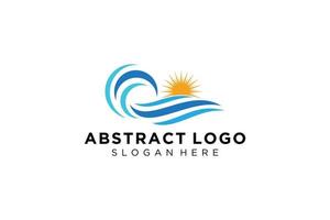 Abstract water wave splash logo symbol and icon design. vector