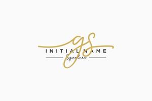 Initial GS signature logo template vector. Hand drawn Calligraphy lettering Vector illustration.