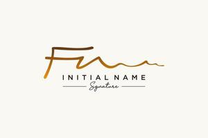 Initial FN signature logo template vector. Hand drawn Calligraphy lettering Vector illustration.