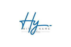 Initial HY signature logo template vector. Hand drawn Calligraphy lettering Vector illustration.