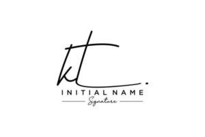 Initial KT signature logo template vector. Hand drawn Calligraphy lettering Vector illustration.