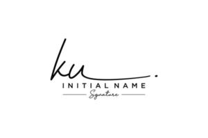 Initial KU signature logo template vector. Hand drawn Calligraphy lettering Vector illustration.