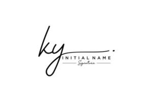 Initial KY signature logo template vector. Hand drawn Calligraphy lettering Vector illustration.