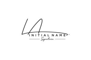Initial LA signature logo template vector. Hand drawn Calligraphy lettering Vector illustration.