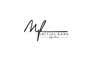 Initial MF signature logo template vector. Hand drawn Calligraphy lettering Vector illustration.