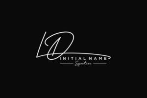 Initial LD signature logo template vector. Hand drawn Calligraphy lettering Vector illustration.