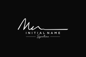 Initial MN signature logo template vector. Hand drawn Calligraphy lettering Vector illustration.