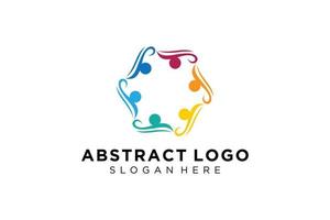 colección de logotipos de personas y familias abstractas vectoriales, iconos de personas, plantilla de logotipo de salud, símbolo de cuidado. vector