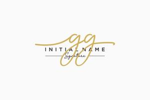 Initial GG signature logo template vector. Hand drawn Calligraphy lettering Vector illustration.