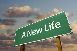 A New Life Green Road Sign photo