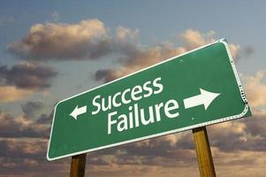 Success and Failure Green Road Sign photo