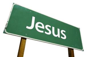 Jesus Road Sign with Clipping Path photo