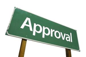 Approval Green Road Sign photo