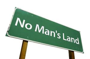 No Man's Land Green Road Sign photo