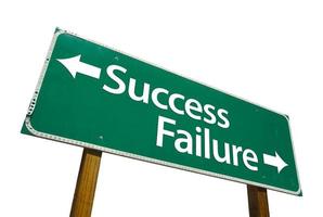 Success and Failure Road Sign with Clipping Path photo