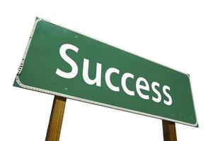 Success Road Sign with Clipping Path photo