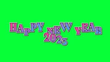 Happy new year 2023 green screen animation video