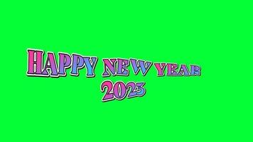 Happy new year 2023 green screen animation video