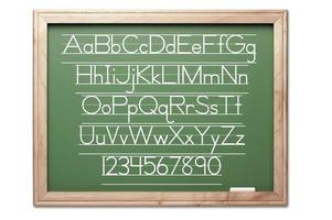 Chalkboard with Letters and Numbers photo