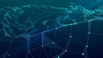 Abstract blue background. The structure of the network connection of lines and points. The connection of science and technology. The concept of the network. 3d rendering. photo