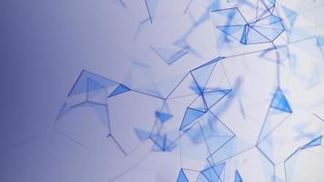 Network connection. Abstract technological light background. Visualization of big data. Moving lines creating blue geometric shapes. 3d rendering. photo