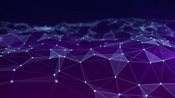 Abstract purple background. The structure of the network connection of lines and points. The connection of science and technology. The concept of the network. 3d renderin photo