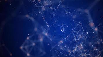 Abstract blue background with moving lines and dots. The concept of big data. Network connection. Internet connection worldwide. 3d rendering. photo