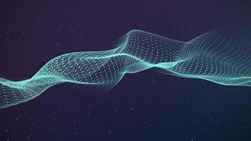 A glowing wave on a dark background. Illustration of science and technology. Big data. 3d rendering photo