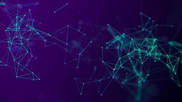 Abstract dark background with moving lines and dots. The concept of big data, technology and science. Network connection. 3d rendering. photo