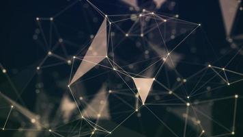 Abstract dark background with moving lines and dots with triangles. The concept of big data. Network connection. Internet connection worldwide. 3d rendering. photo