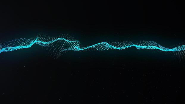 A moving digital 3d wave. Futuristic dark background with dynamic blue particles. The concept of big data. Cyberspace. 3d rendering photo