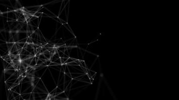 Abstract black and white background with moving lines and dots. The concept of big data. Network connection. Internet connection worldwide. 3d rendering. photo