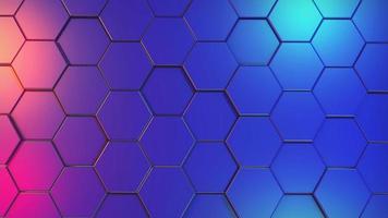 Abstract hexagonal colored background. Hexagon 3d illustration. The concept of futuristic technology. Geometric data. 3d rendering photo