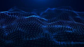A wave of connecting lines and dots. The concept of big data and technology. Abstract blue background. 3d rendering. photo