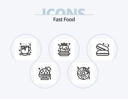 Fast Food Line Icon Pack 5 Icon Design. . . coffee. fast. cookies vector