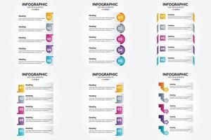 ilustración vectorial infografía conjunto de diseño plano para folleto publicitario y revista vector