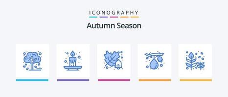 Autumn Blue 5 Icon Pack Including fall. autumn. autumn. healthy. food. Creative Icons Design vector