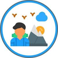 Hiking Vector Icon Design