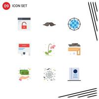 Modern Set of 9 Flat Colors Pictograph of message advertising men ad network Editable Vector Design Elements