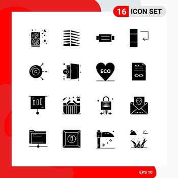 Paquete de glifos sólidos de 16 interfaces de usuario de signos y símbolos modernos de elementos de diseño de vectores editables del hombre de datos de estado de intercambio informático